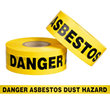 Danger Asbestos Barrier Tape Yellow/Black, 75mm x 300m x 85mu